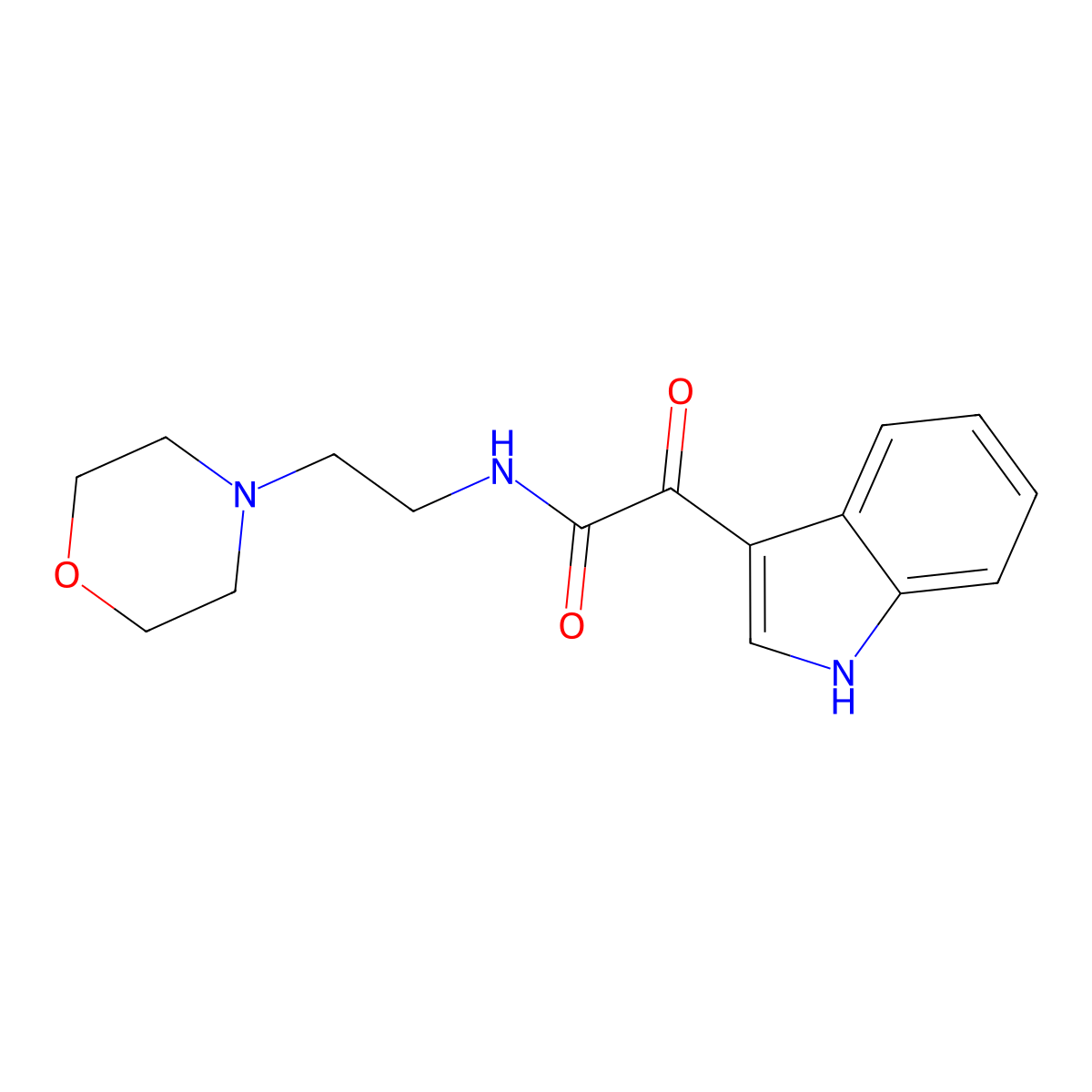 2-(1H-indol-3-yl)-N-[2-(morpholin-4-yl)ethyl]-2-oxoacetamide molecular structure, CAS 852367-37-4