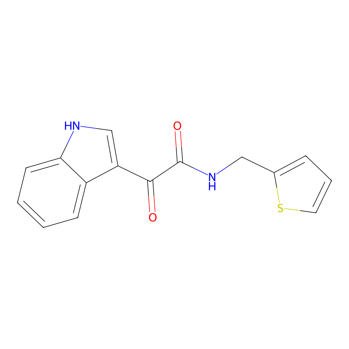 2-(1H-indol-3-yl)-2-oxo-N-(thiophen-2-ylmethyl)acetamide molecular structure, CAS 852367-50-1