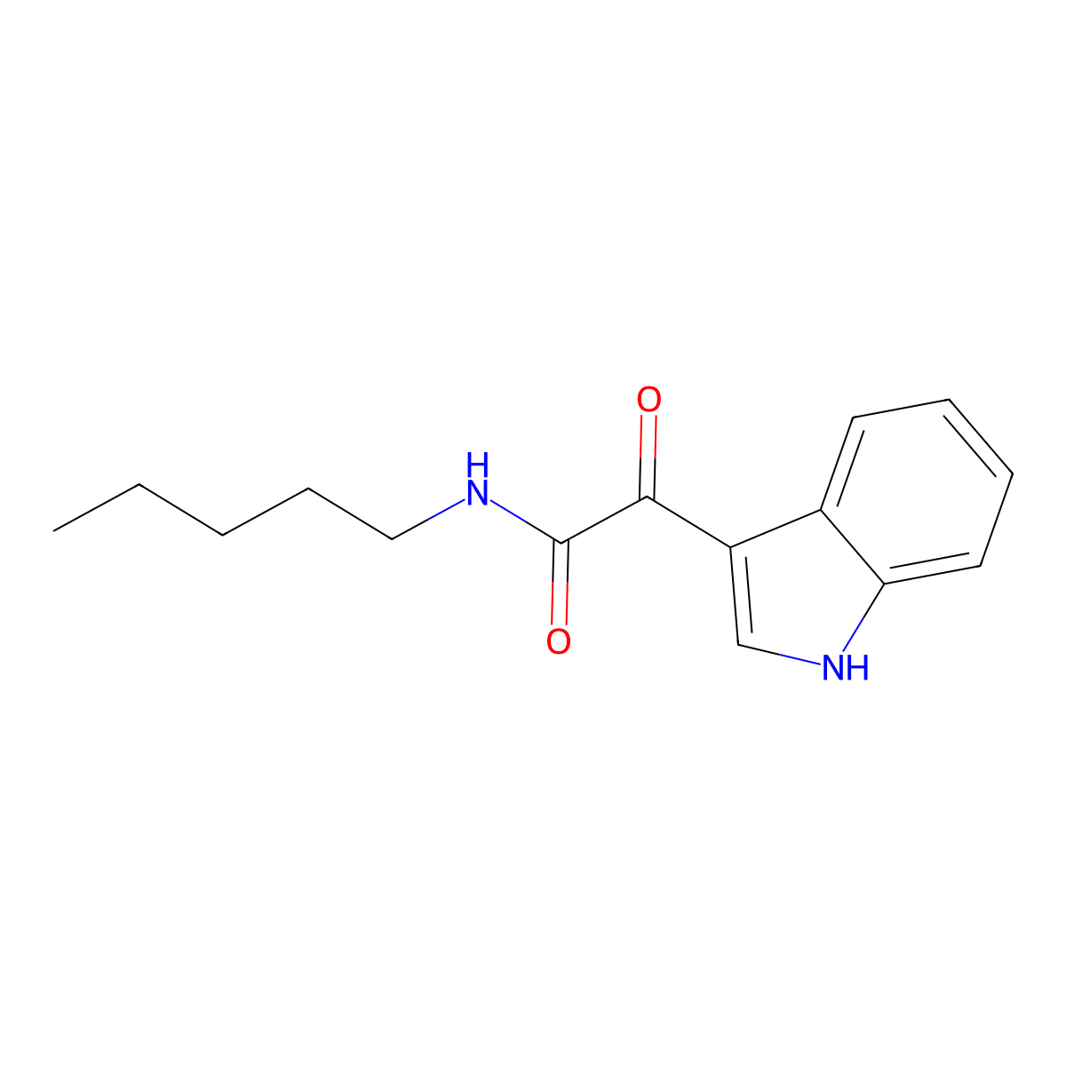 2-(1H-indol-3-yl)-2-oxo-N-pentylacetamide molecular structure, CAS 852367-55-6