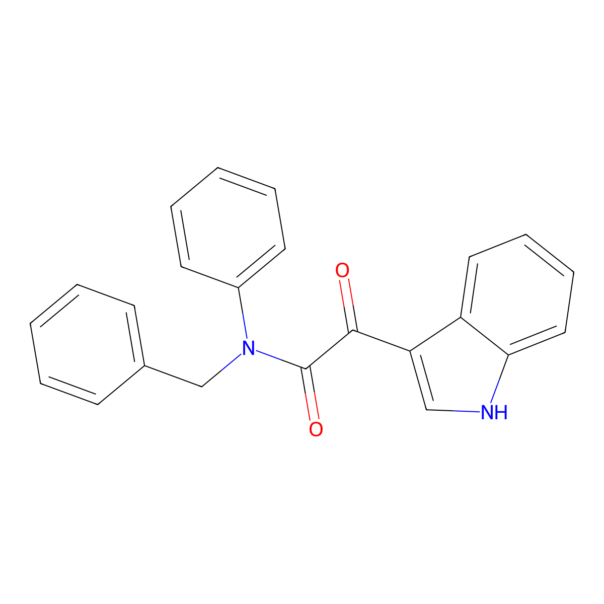 N-benzyl-2-(1H-indol-3-yl)-2-oxo-N-phenylacetamide molecular structure, CAS 852367-56-7