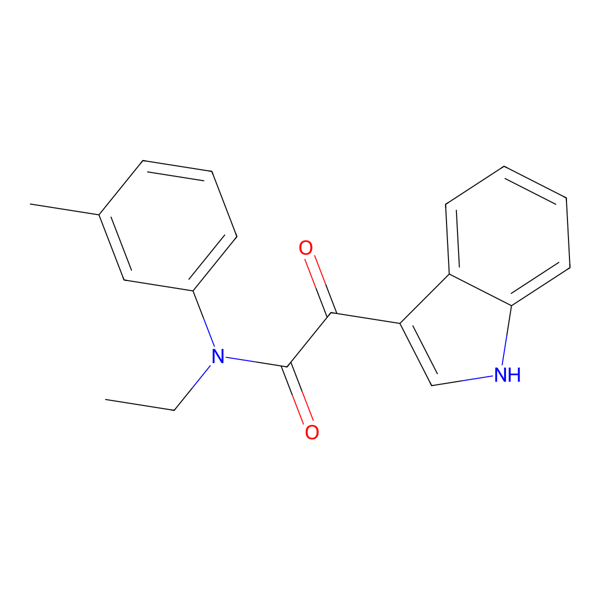 N-ethyl-2-(1H-indol-3-yl)-N-(3-methylphenyl)-2-oxoacetamide molecular structure, CAS 852367-58-9