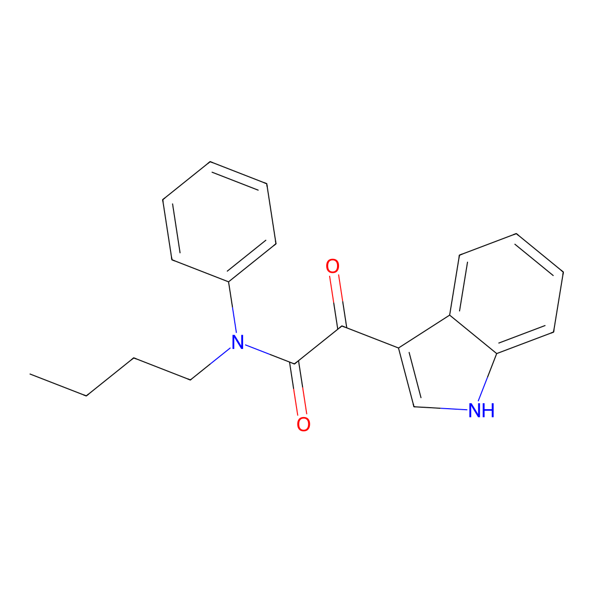 N-butyl-2-(1H-indol-3-yl)-2-oxo-N-phenylacetamide molecular structure, CAS 852367-59-0