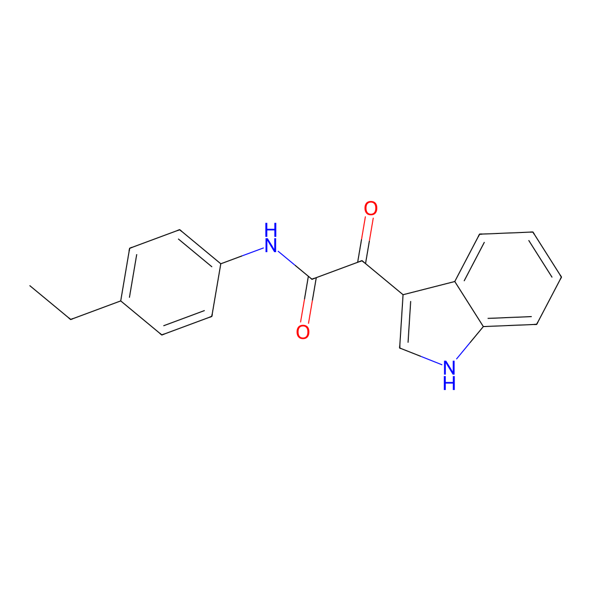N-(4-ethylphenyl)-2-(1H-indol-3-yl)-2-oxoacetamide molecular structure, CAS 852367-61-4