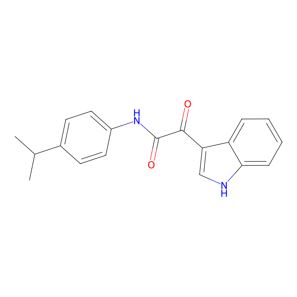 2-(1H-indol-3-yl)-N-(4-isopropylphenyl)-2-oxoacetamide molecular structure, CAS 852367-62-5