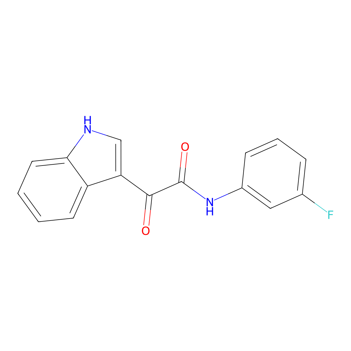N-(3-fluorophenyl)-2-(1H-indol-3-yl)-2-oxoacetamide molecular structure, CAS 852367-65-8