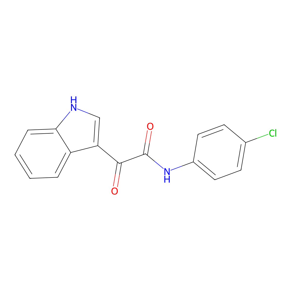 N-(4-chlorophenyl)-2-(1H-indol-3-yl)-2-oxoacetamide molecular structure, CAS 852367-67-0