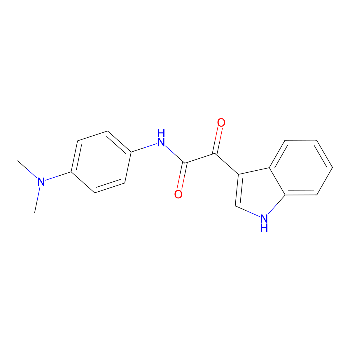 N-[4-(dimethylamino)phenyl]-2-(1H-indol-3-yl)-2-oxoacetamide molecular structure, CAS 852367-72-7