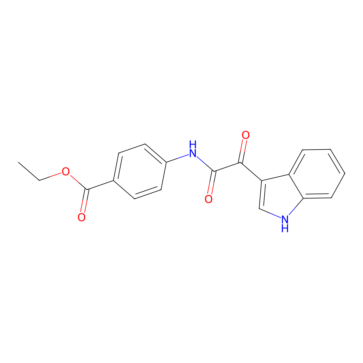 Ethyl 4-[2-(1H-indol-3-YL)-2-oxoacetamido]benzoate molecular structure, CAS 852367-74-9