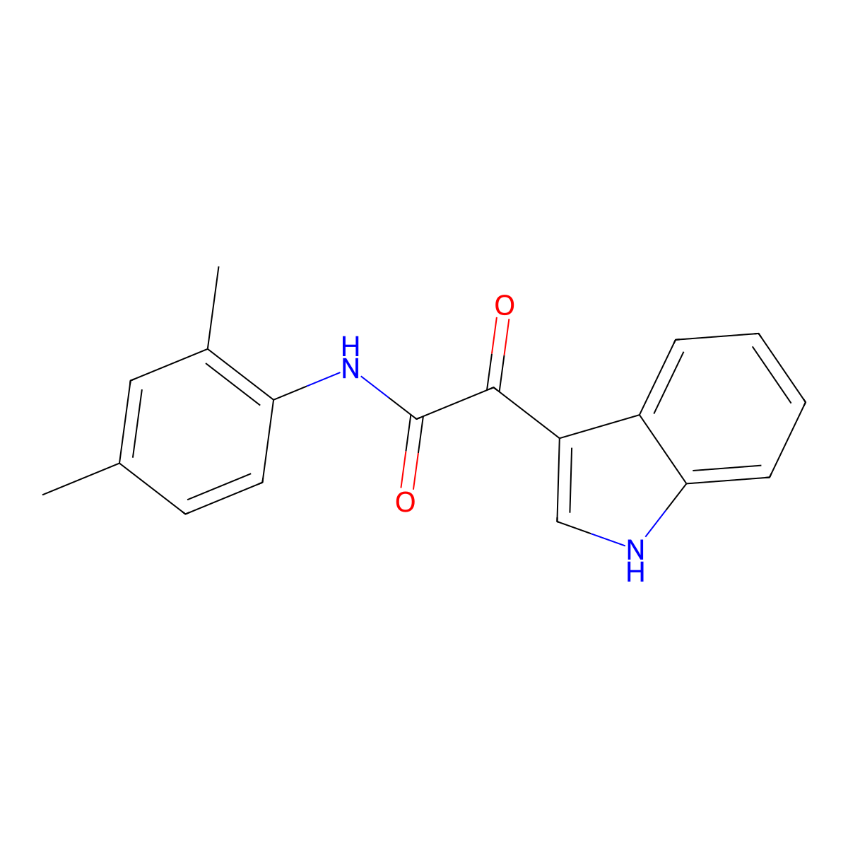 N-(2,4-dimethylphenyl)-2-(1H-indol-3-yl)-2-oxoacetamide molecular structure, CAS 852367-78-3