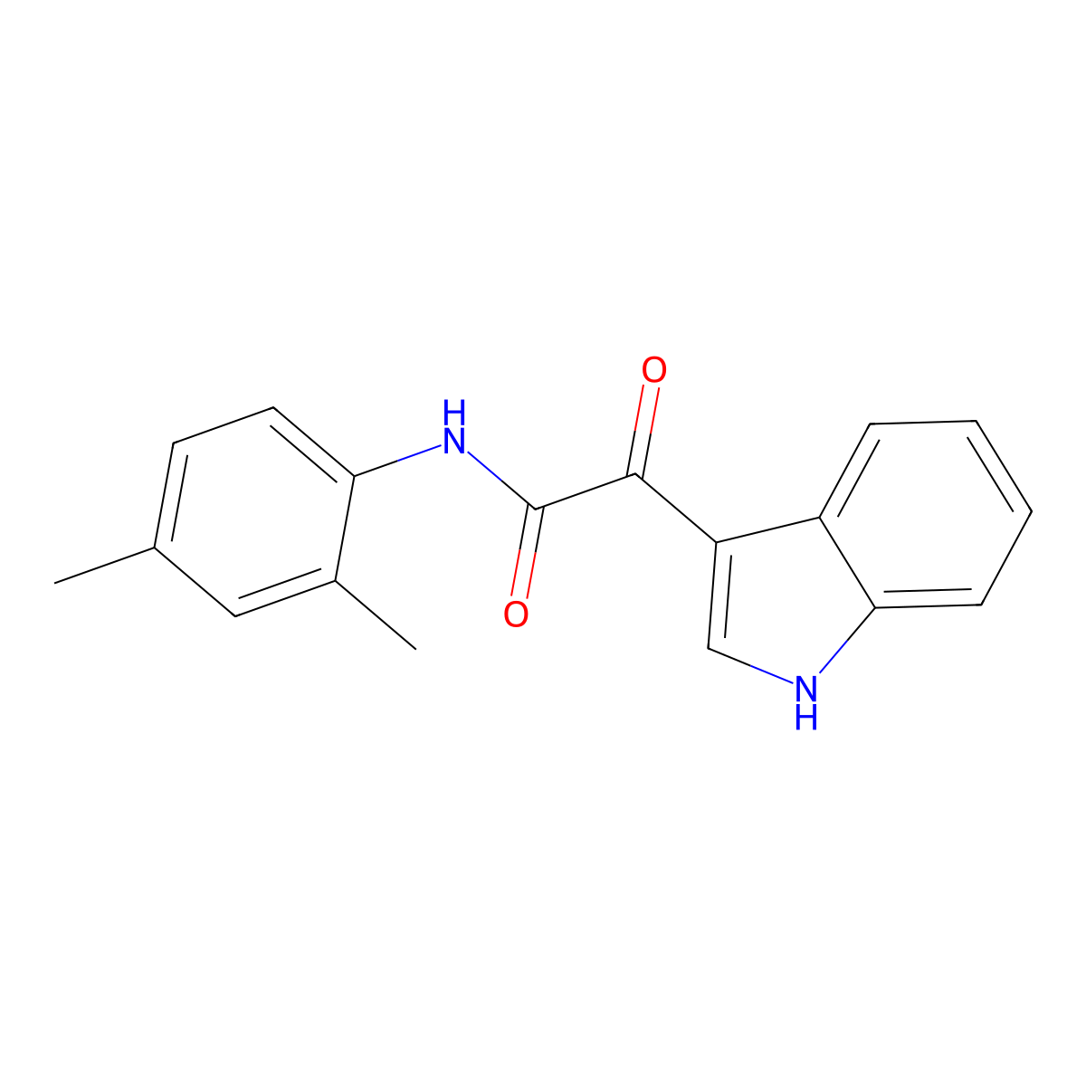 N-(2,4-dimethylphenyl)-2-(1H-indol-3-yl)-2-oxoacetamide molecular structure, CAS 852367-78-3