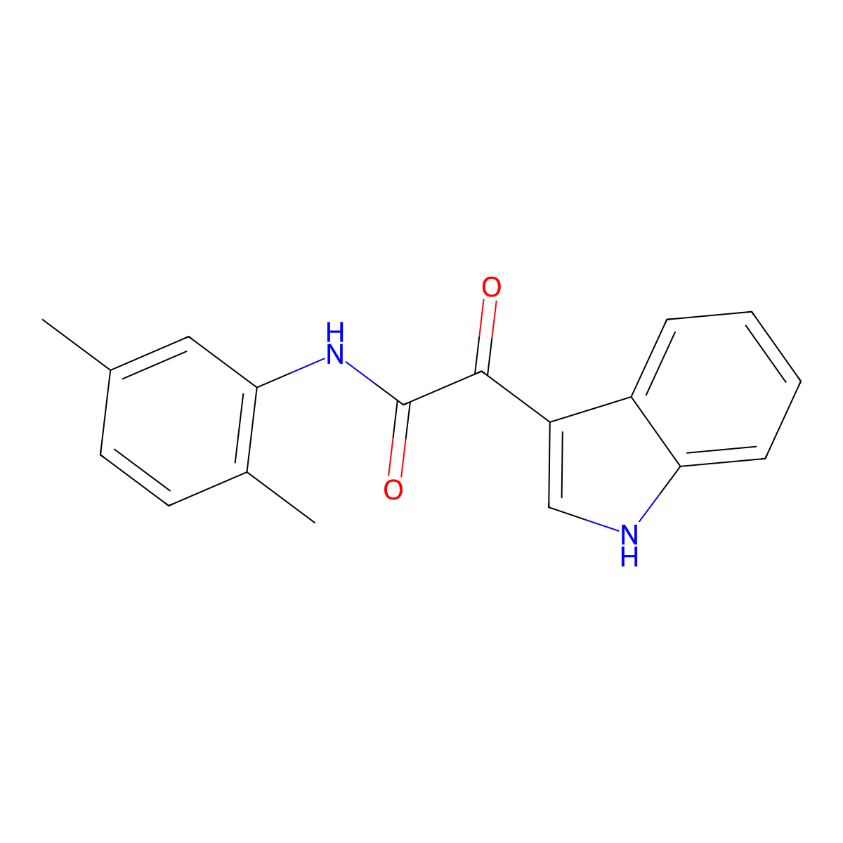N-(2,5-dimethylphenyl)-2-(1H-indol-3-yl)-2-oxoacetamide molecular structure, CAS 852367-79-4