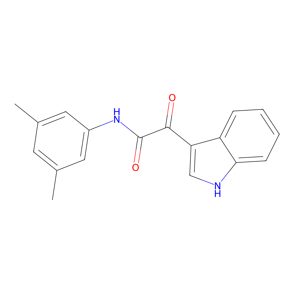 N-(3,5-dimethylphenyl)-2-(1H-indol-3-yl)-2-oxoacetamide molecular structure, CAS 852367-81-8