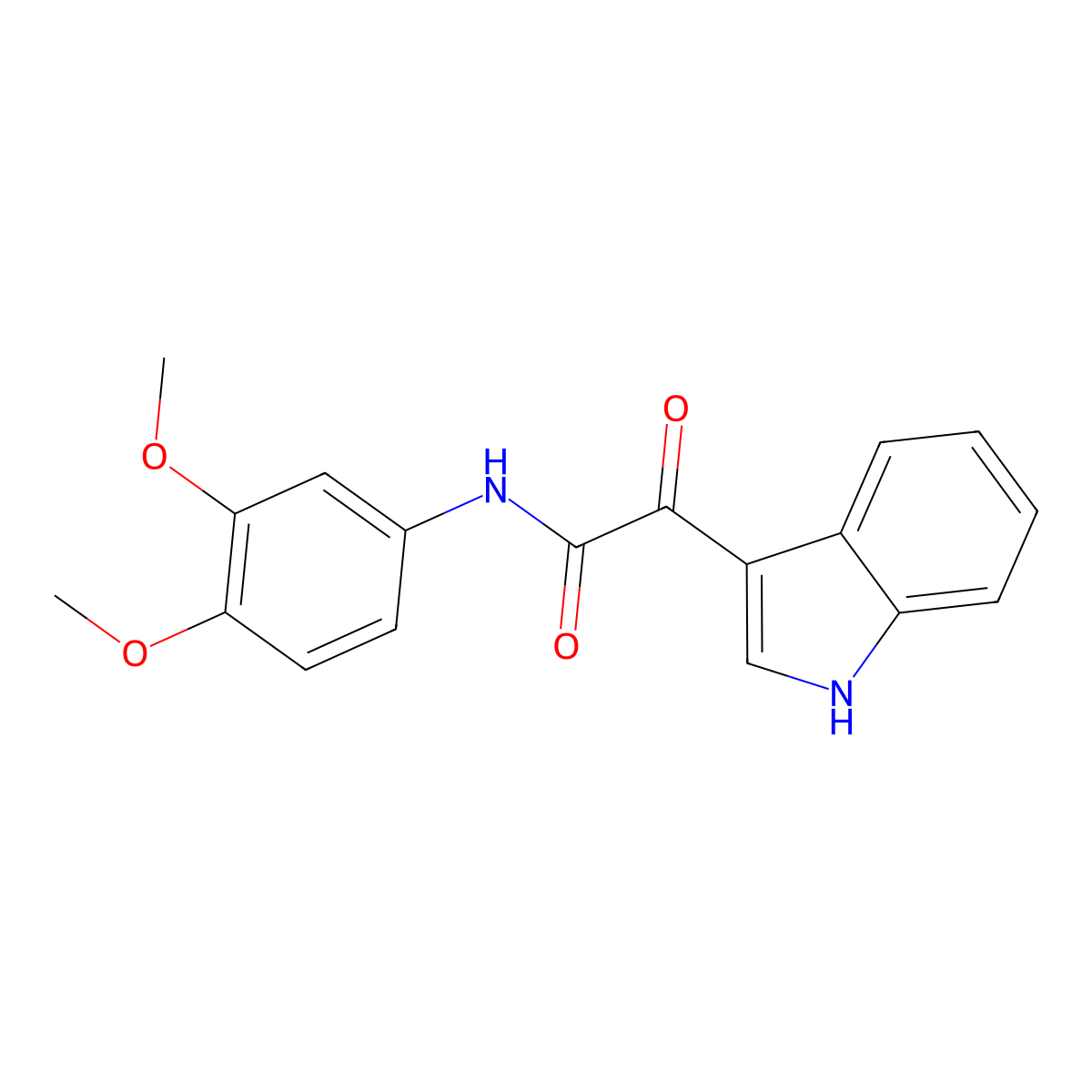 N-(3,4-dimethoxyphenyl)-2-(1H-indol-3-yl)-2-oxoacetamide molecular structure, CAS 852367-82-9