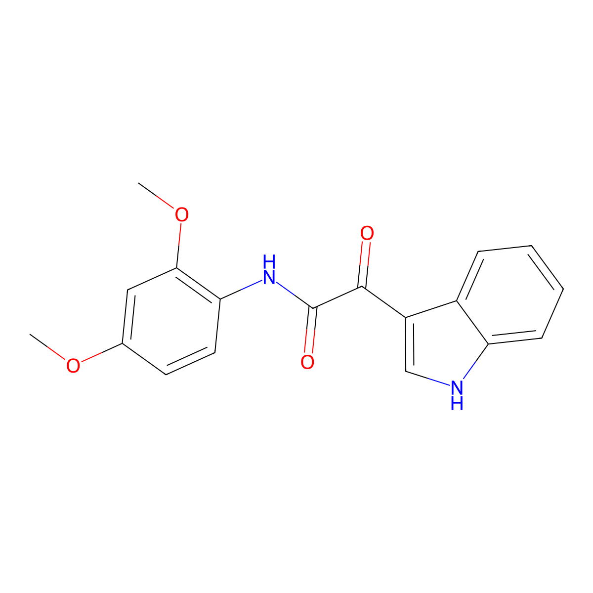 N-(2,4-dimethoxyphenyl)-2-(1H-indol-3-yl)-2-oxoacetamide molecular structure, CAS 852367-83-0
