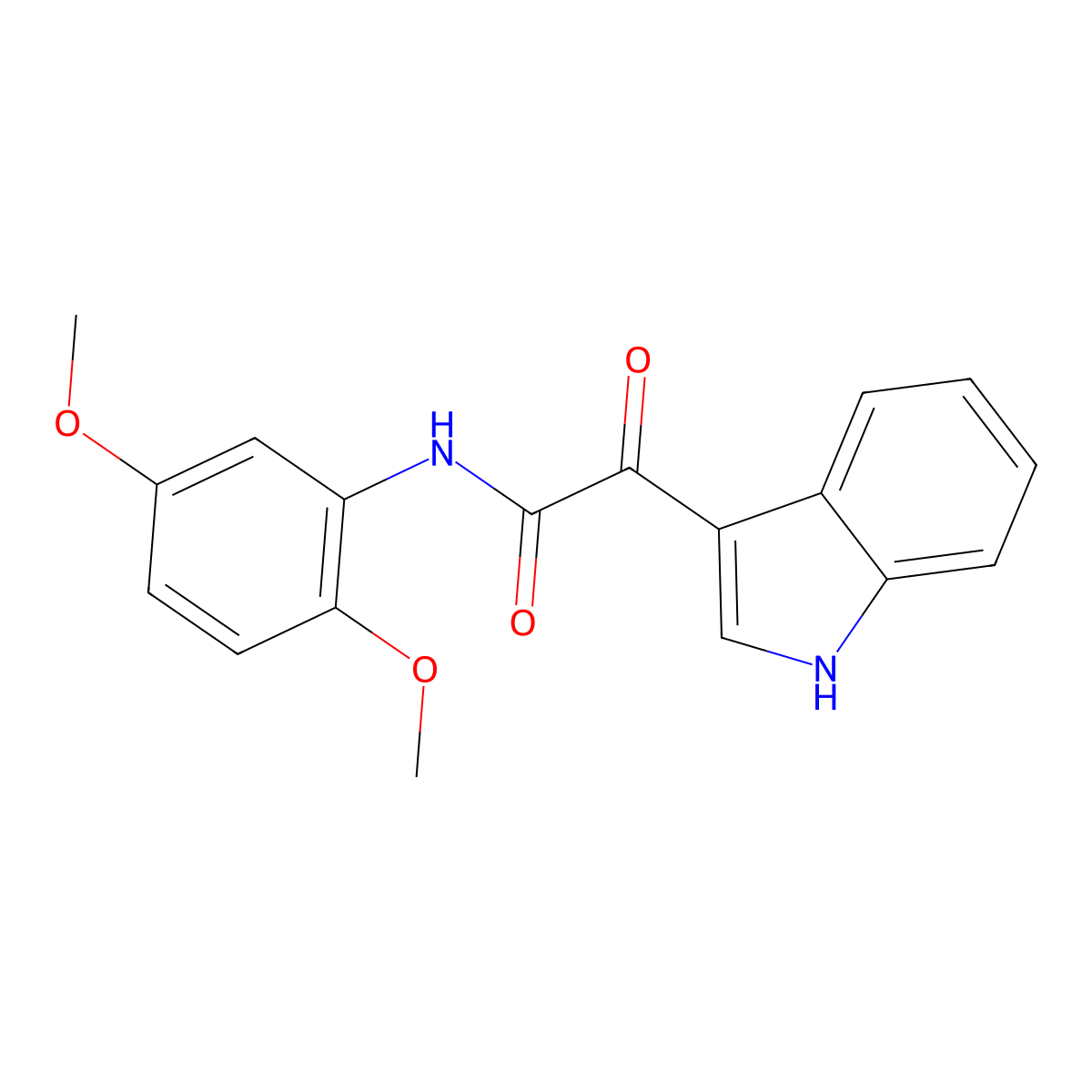 N-(2,5-dimethoxyphenyl)-2-(1H-indol-3-yl)-2-oxoacetamide molecular structure, CAS 852367-84-1