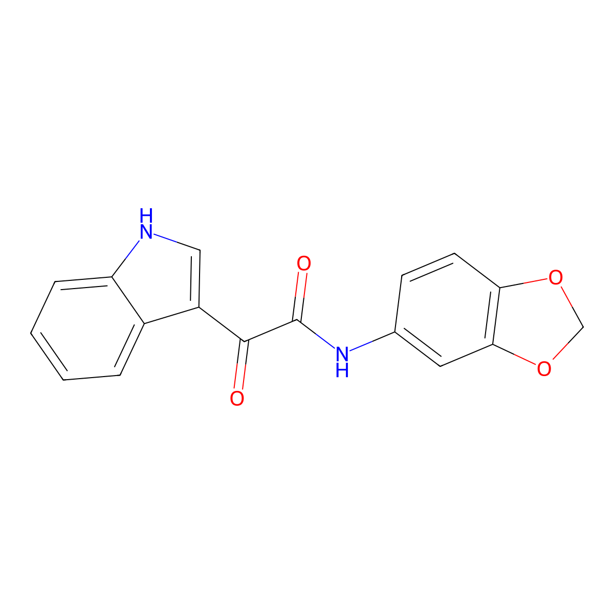 N-(1,3-benzodioxol-5-yl)-2-(1H-indol-3-yl)-2-oxoacetamide molecular structure, CAS 852367-85-2