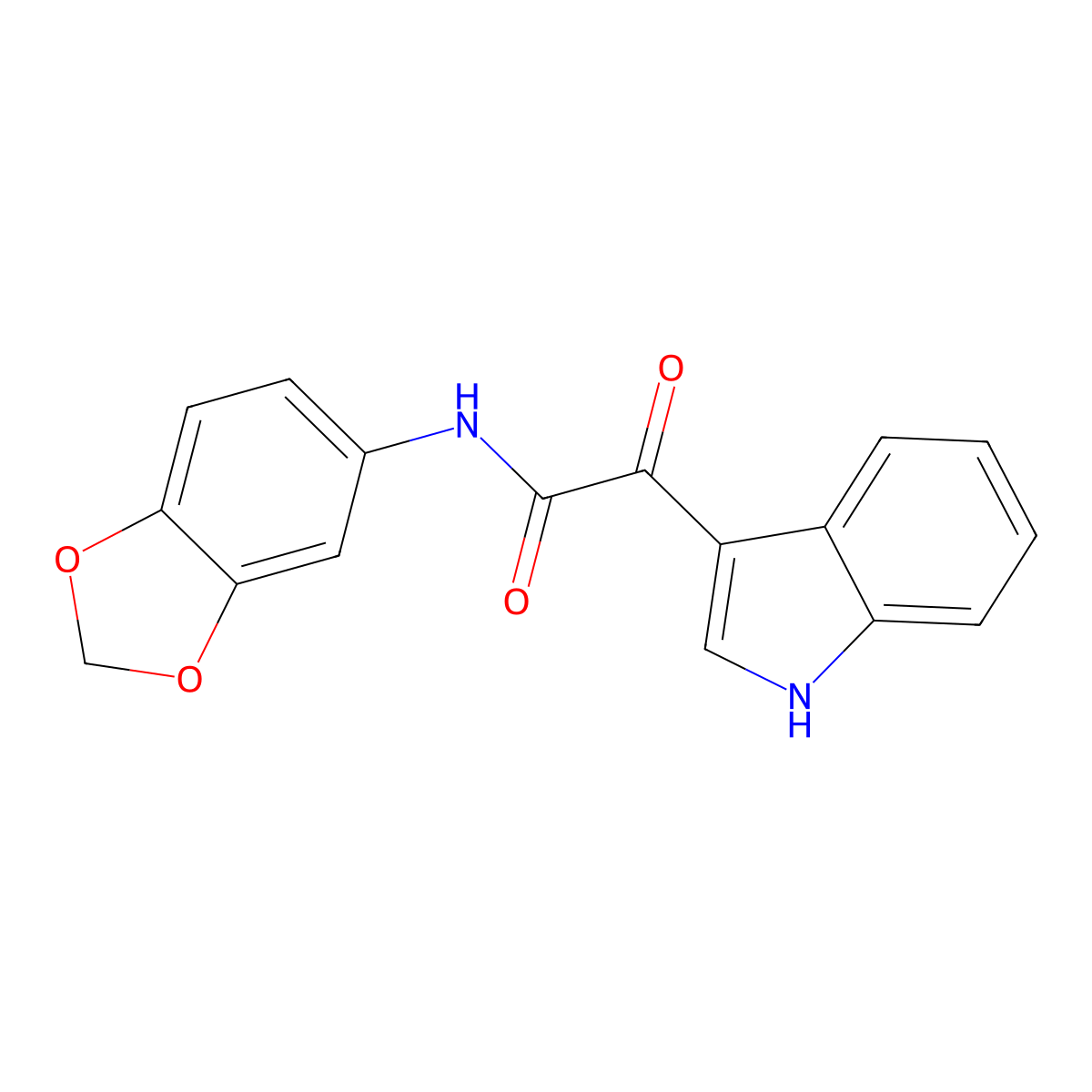N-(1,3-benzodioxol-5-yl)-2-(1H-indol-3-yl)-2-oxoacetamide molecular structure, CAS 852367-85-2