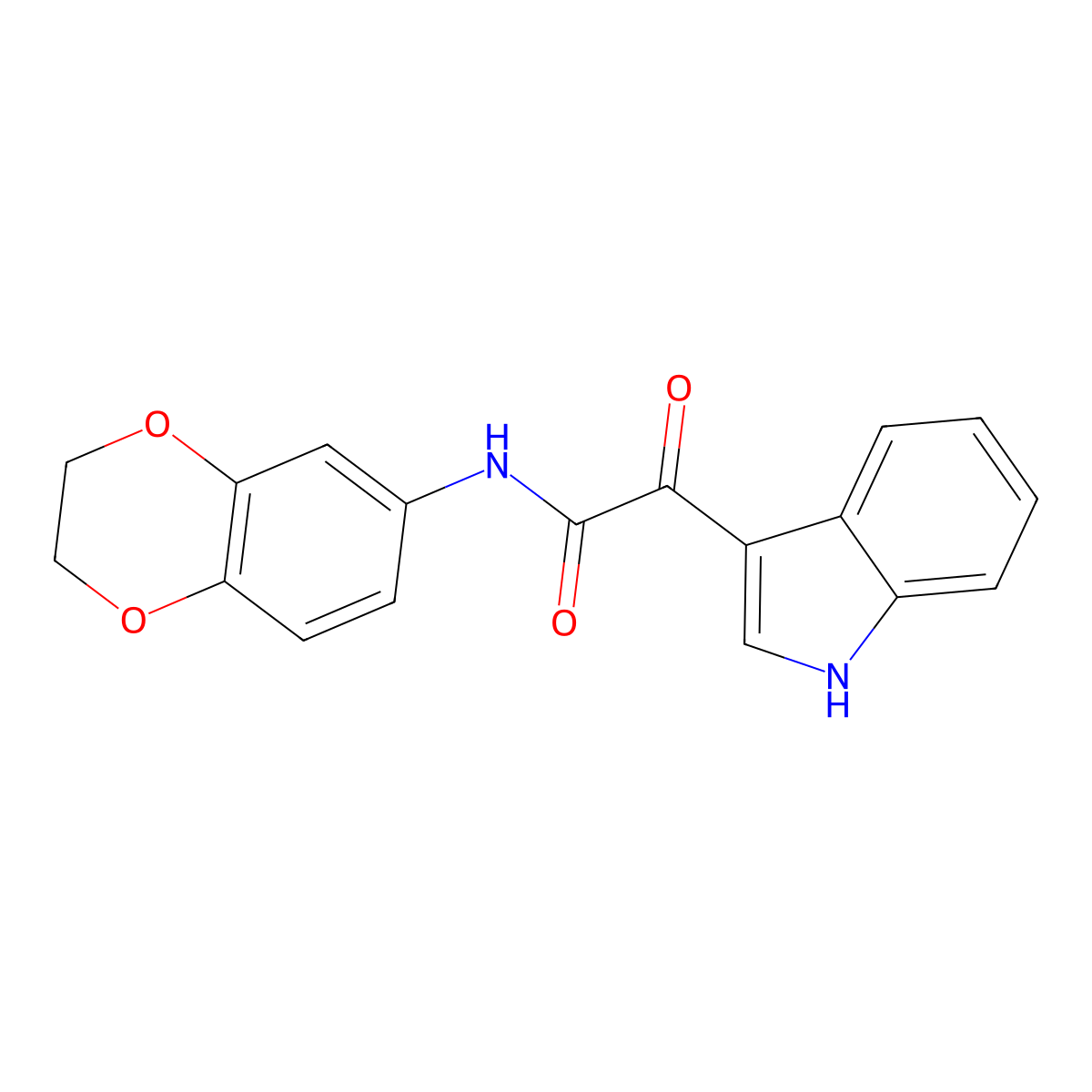 N-(2,3-dihydro-1,4-benzodioxin-6-yl)-2-(1H-indol-3-yl)-2-oxoacetamide molecular structure, CAS 852367-86-3