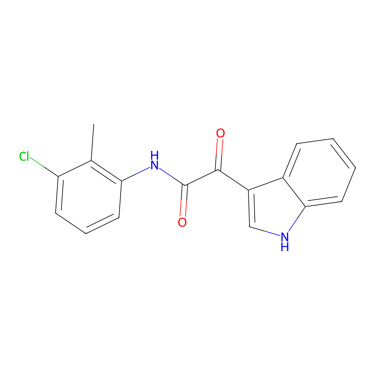 N-(3-chloro-2-methylphenyl)-2-(1H-indol-3-yl)-2-oxoacetamide molecular structure, CAS 852367-87-4