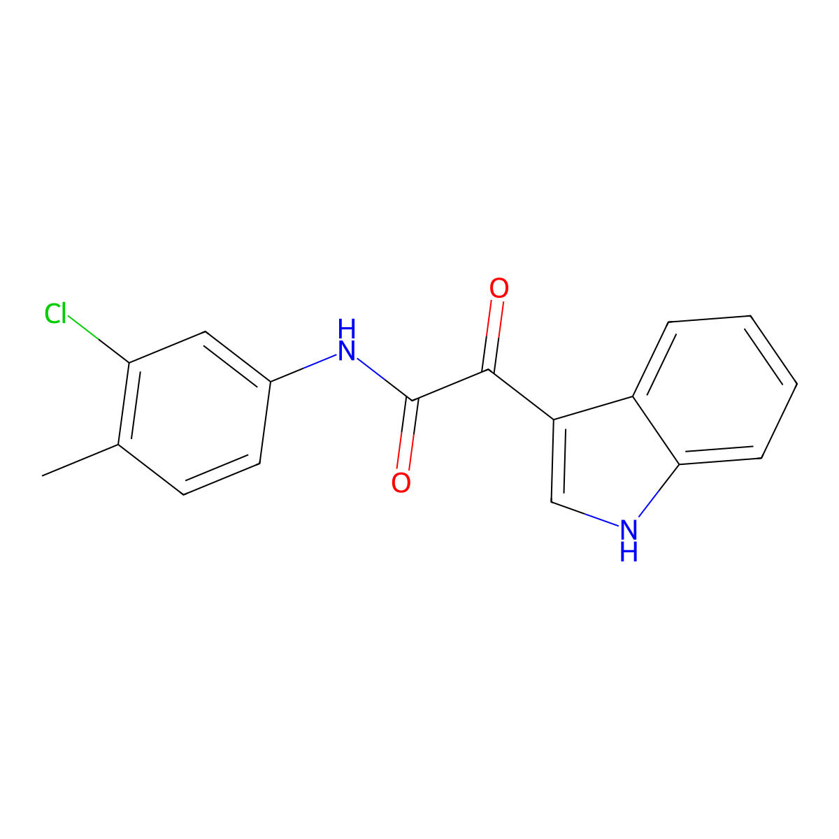 N-(3-chloro-4-methylphenyl)-2-(1H-indol-3-yl)-2-oxoacetamide molecular structure, CAS 852367-89-6