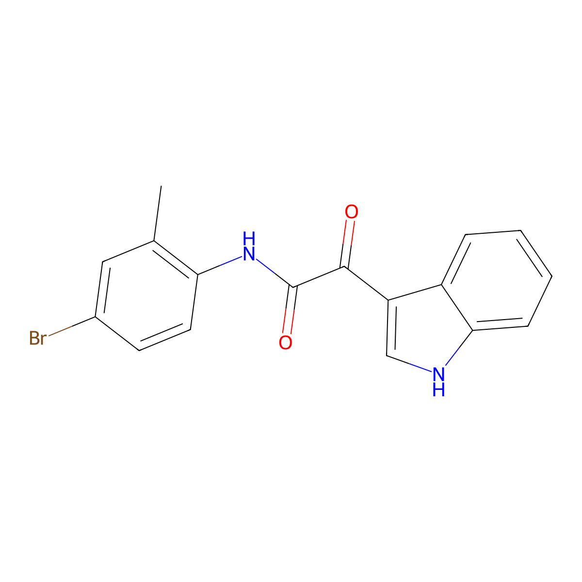 N-(4-bromo-2-methylphenyl)-2-(1H-indol-3-yl)-2-oxoacetamide molecular structure, CAS 852367-91-0