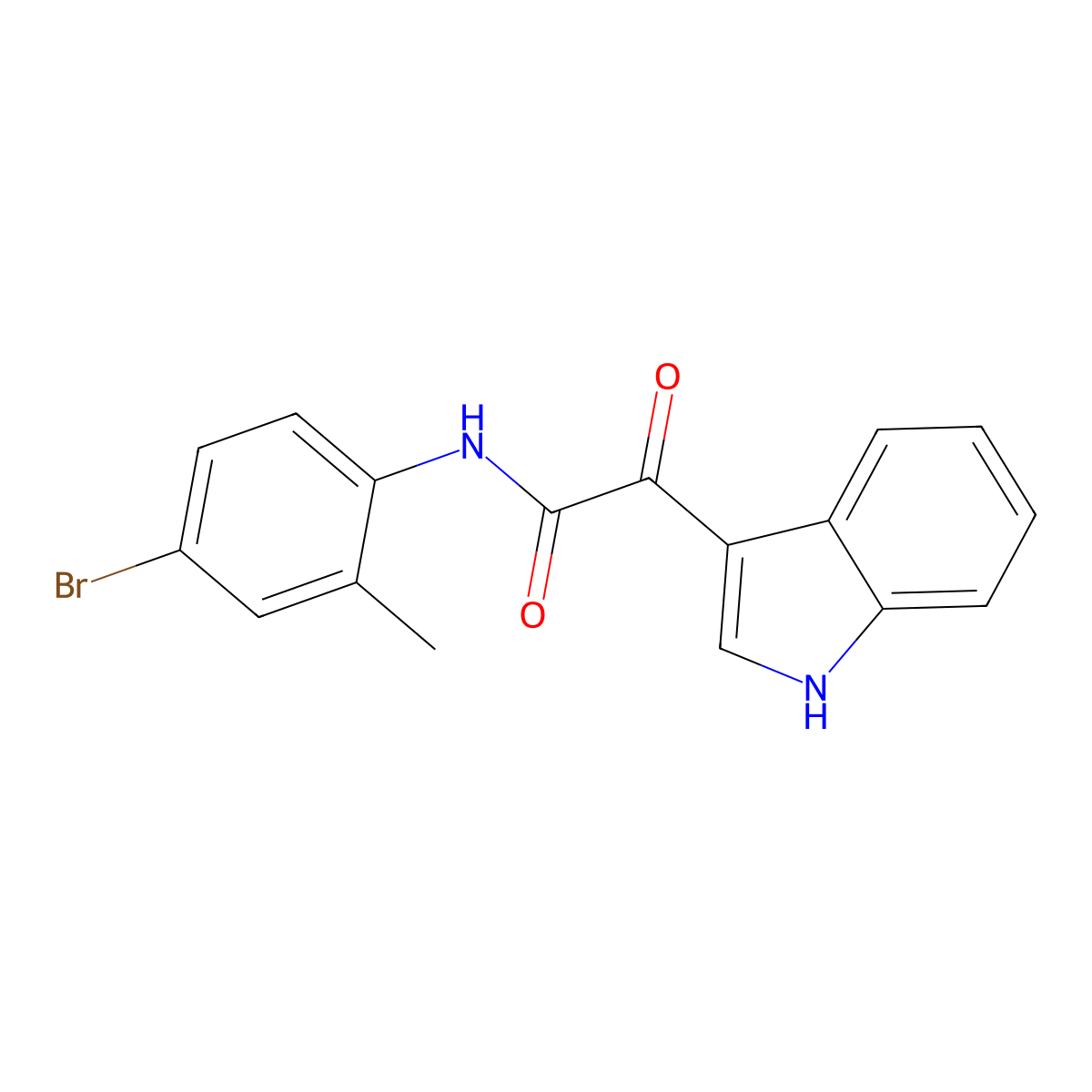 N-(4-bromo-2-methylphenyl)-2-(1H-indol-3-yl)-2-oxoacetamide molecular structure, CAS 852367-91-0