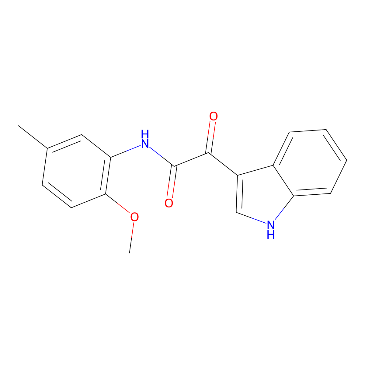 2-(1H-indol-3-yl)-N-(2-methoxy-5-methylphenyl)-2-oxoacetamide molecular structure, CAS 852367-93-2