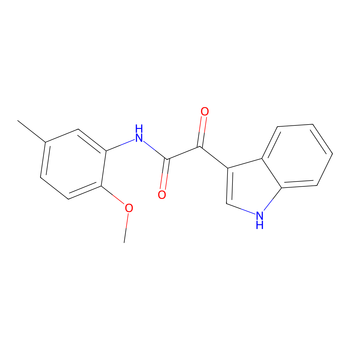 2-(1H-indol-3-yl)-N-(2-methoxy-5-methylphenyl)-2-oxoacetamide molecular structure, CAS 852367-93-2