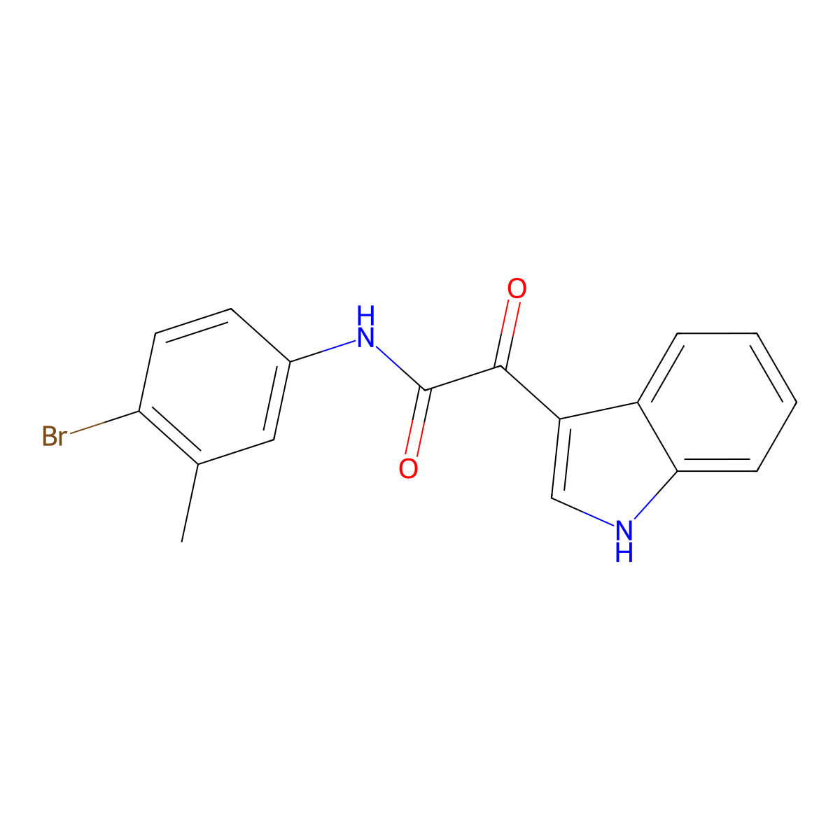N-(4-bromo-3-methylphenyl)-2-(1H-indol-3-yl)-2-oxoacetamide molecular structure, CAS 852367-95-4