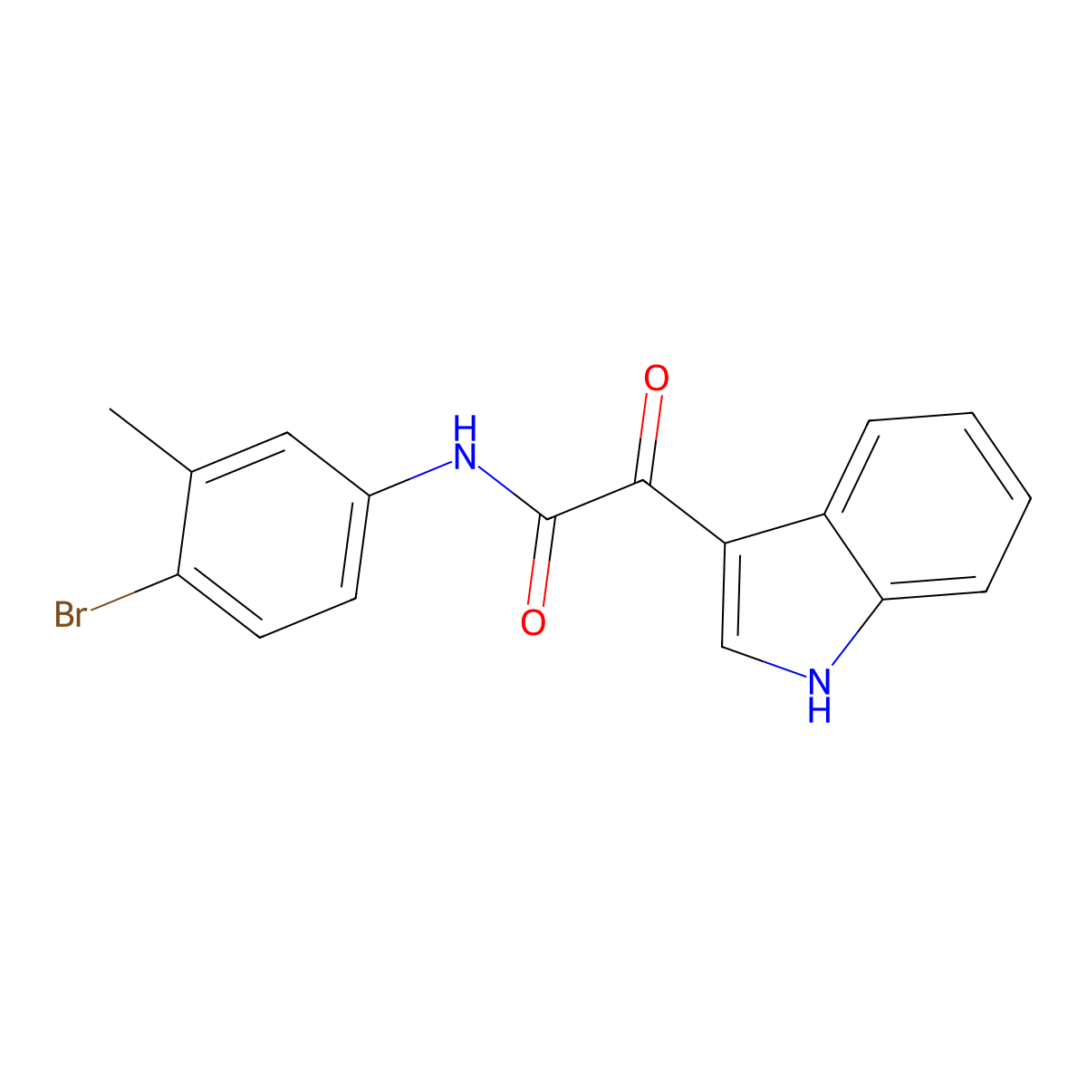 N-(4-bromo-3-methylphenyl)-2-(1H-indol-3-yl)-2-oxoacetamide molecular structure, CAS 852367-95-4