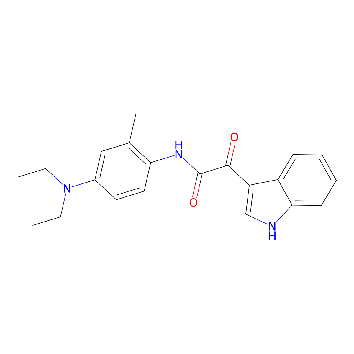 N-[4-(diethylamino)-2-methylphenyl]-2-(1H-indol-3-yl)-2-oxoacetamide molecular structure, CAS 852367-96-5