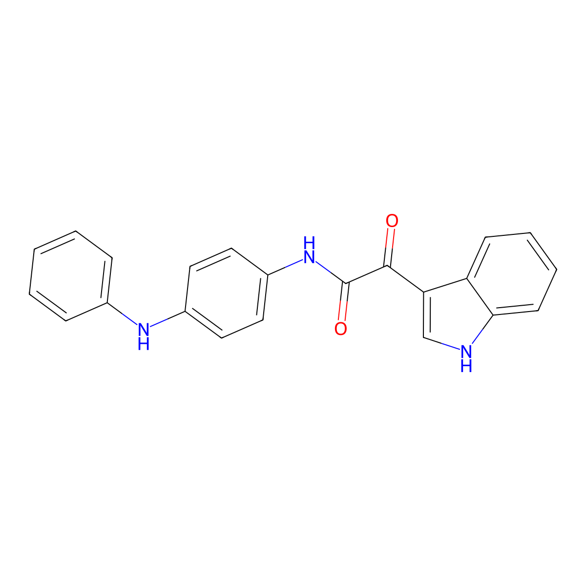 2-(1H-indol-3-yl)-2-oxo-N-(4-(phenylamino)phenyl)acetamide molecular structure, CAS 852368-00-4