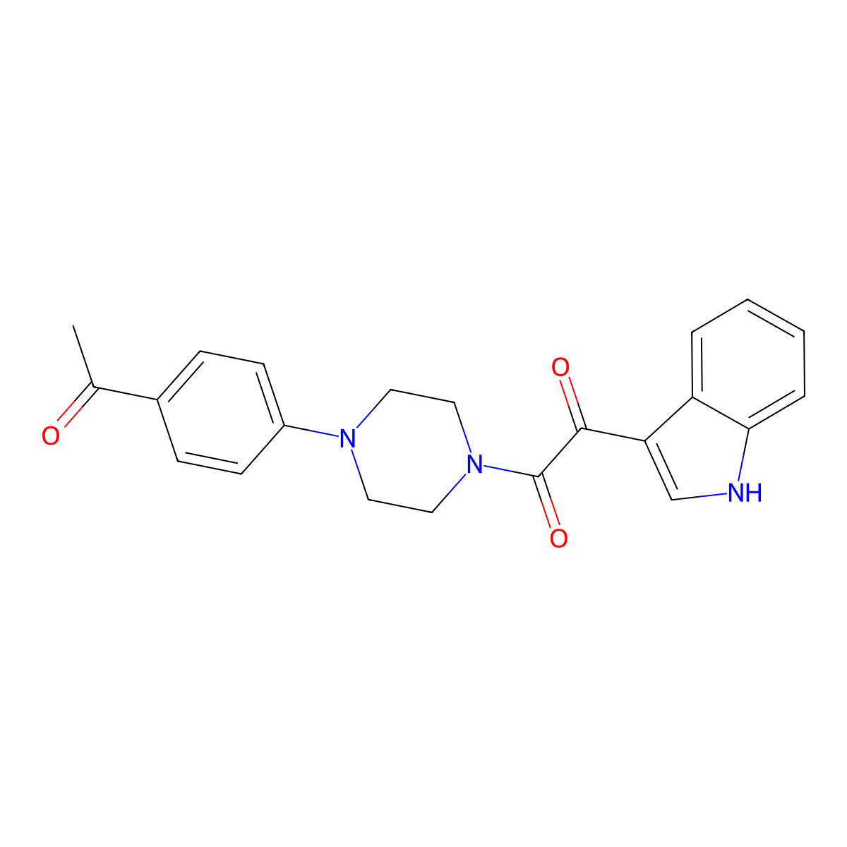 1-[4-(4-acetylphenyl)piperazin-1-yl]-2-(1H-indol-3-yl)ethane-1,2-dione molecular structure, CAS 852368-14-0