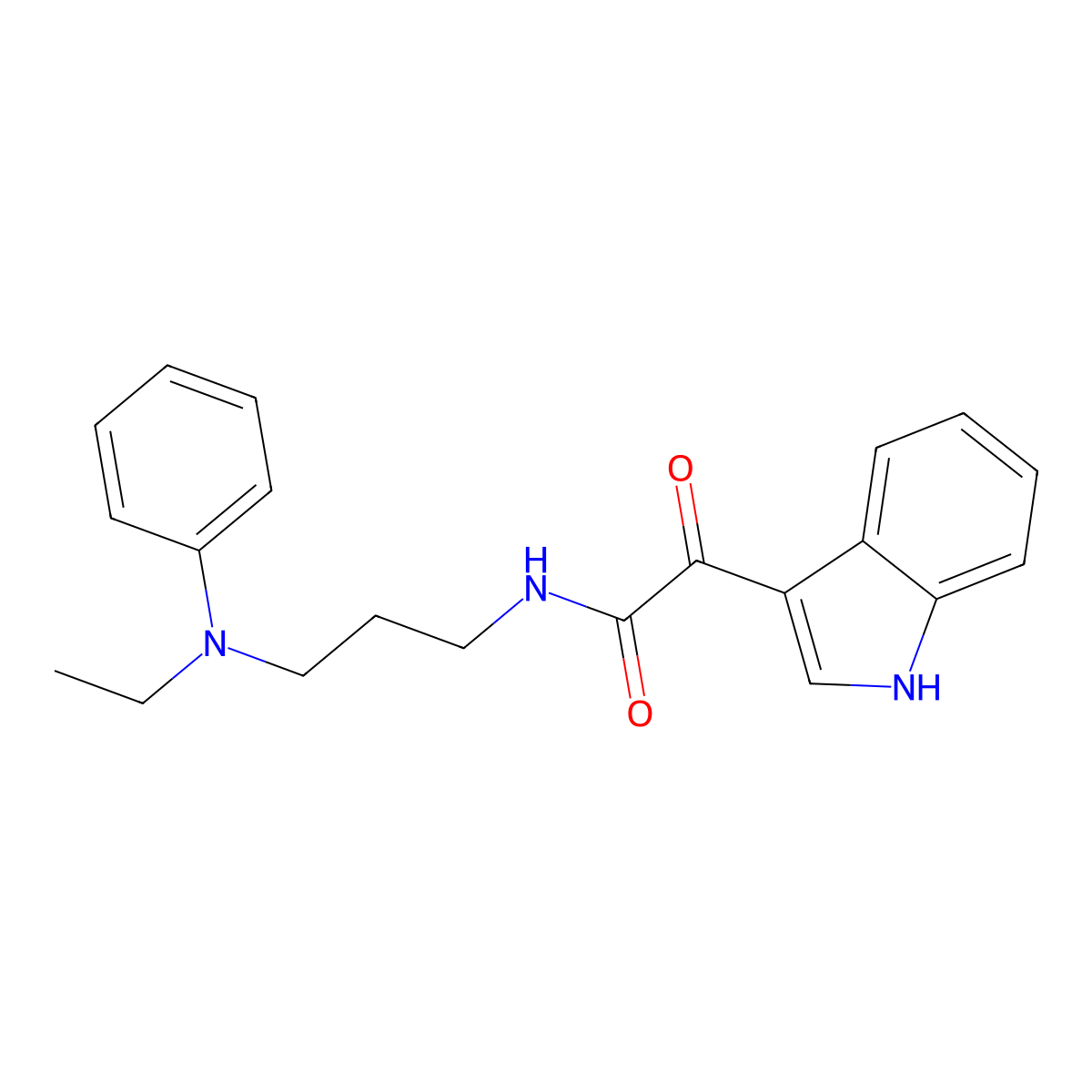 N-(3-(ethyl(phenyl)amino)propyl)-2-(1H-indol-3-yl)-2-oxoacetamide molecular structure, CAS 852368-19-5