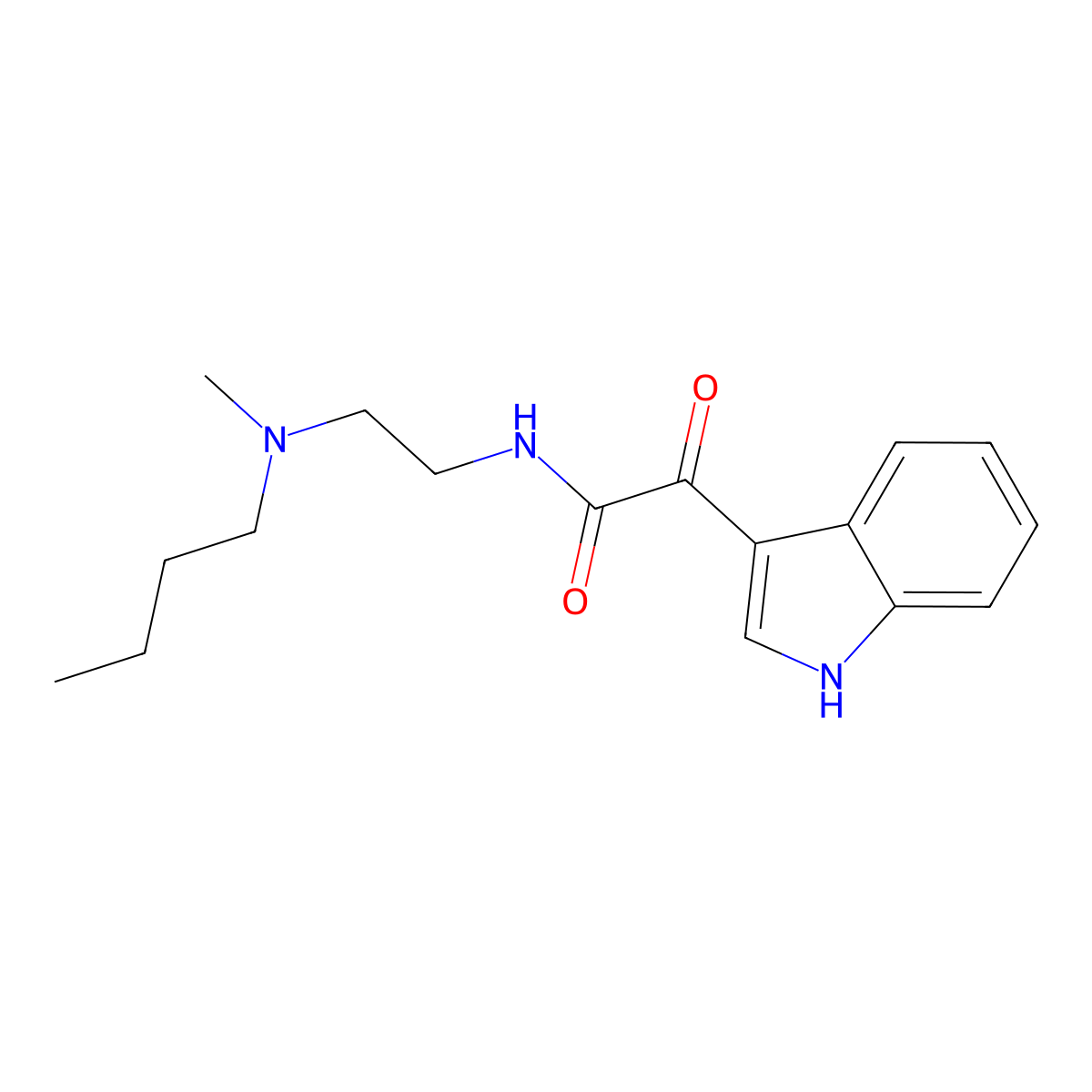 N-(2-(butyl(methyl)amino)ethyl)-2-(1H-indol-3-yl)-2-oxoacetamide molecular structure, CAS 852368-23-1