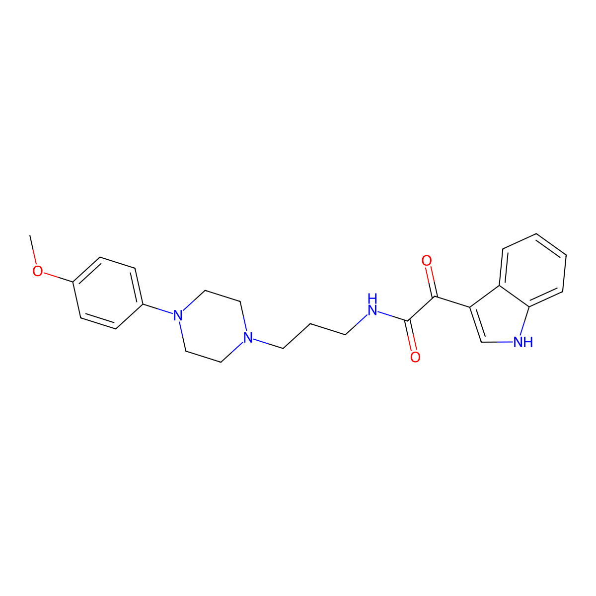 2-(1H-indol-3-yl)-N-(3-(4-(4-methoxyphenyl)piperazin-1-yl)propyl)-2-oxoacetamide molecular structure, CAS 852368-24-2