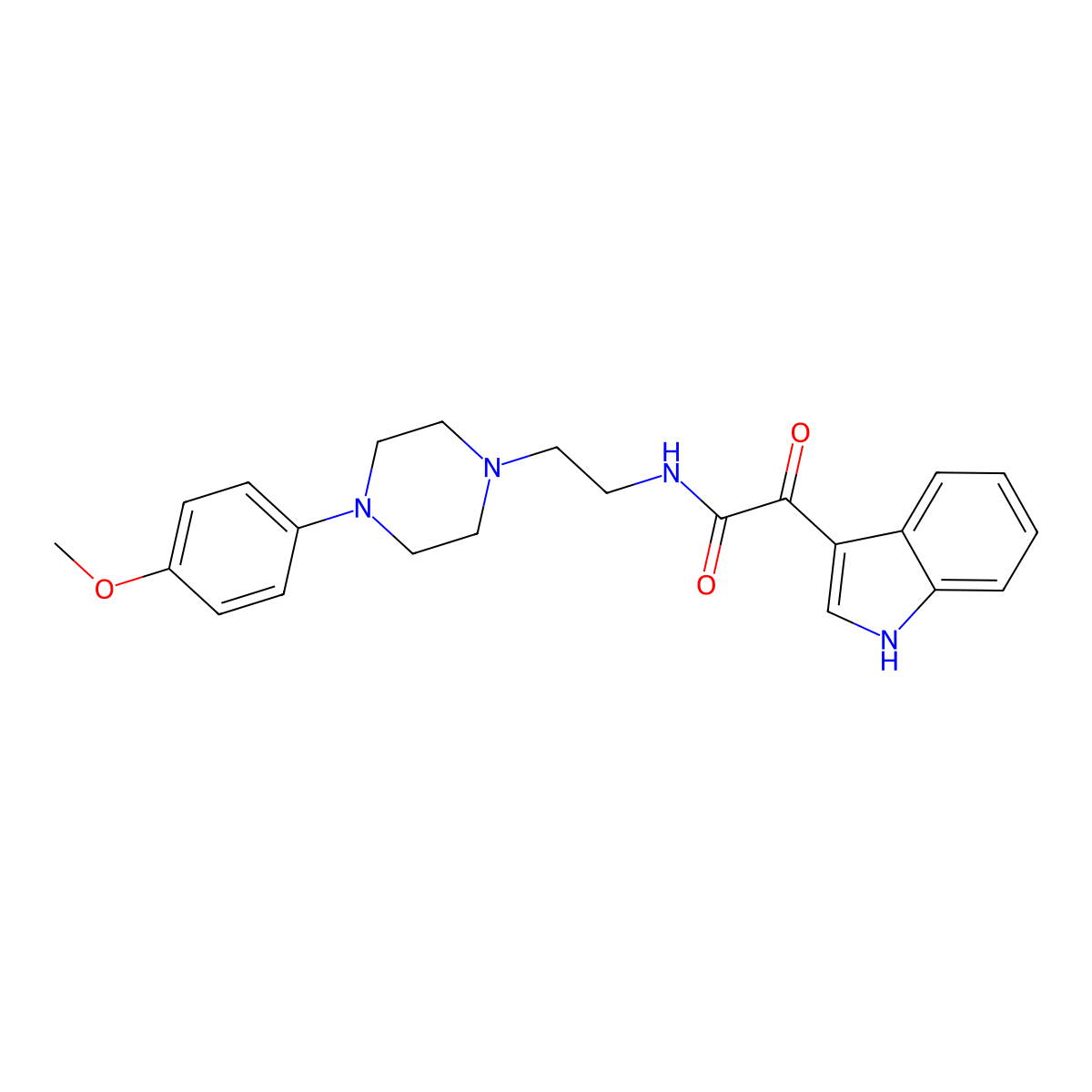 2-(1H-indol-3-yl)-N-(2-(4-(4-methoxyphenyl)piperazin-1-yl)ethyl)-2-oxoacetamide molecular structure, CAS 852368-25-3