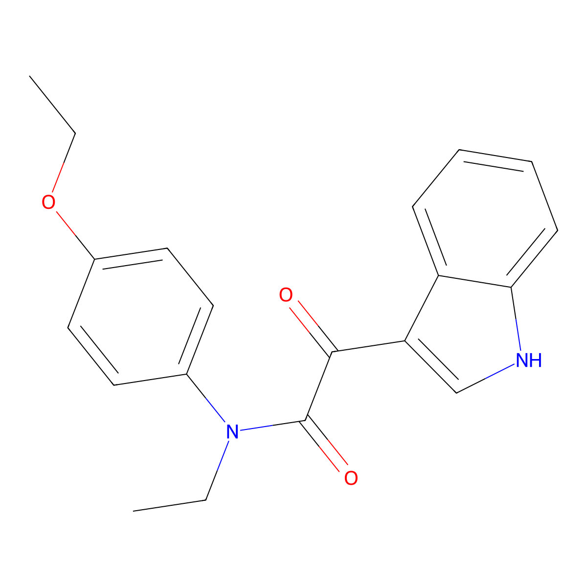 N-(4-ethoxyphenyl)-N-ethyl-2-(1H-indol-3-yl)-2-oxoacetamide molecular structure, CAS 852368-27-5