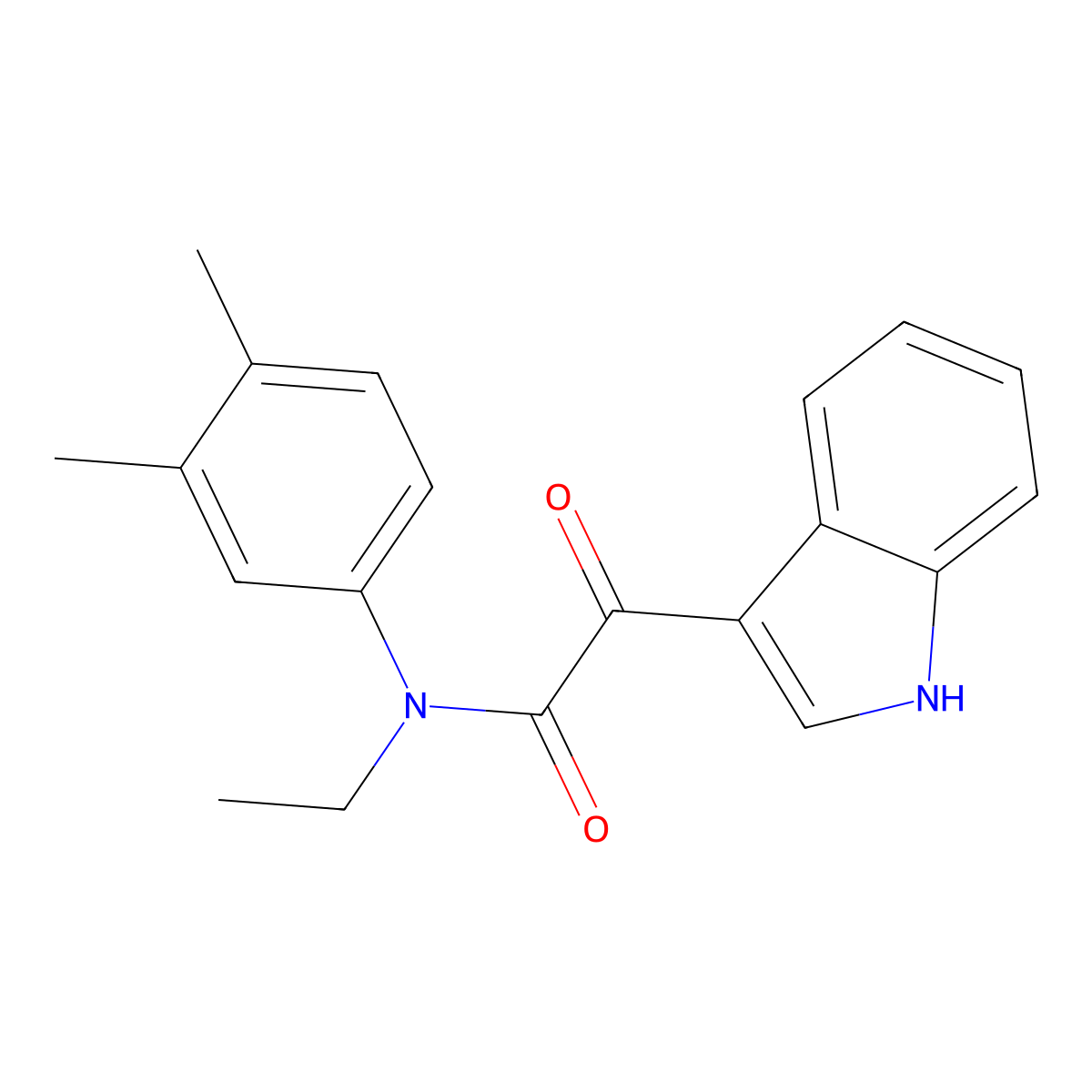 N-(3,4-dimethylphenyl)-N-ethyl-2-(1H-indol-3-yl)-2-oxoacetamide molecular structure, CAS 852368-28-6