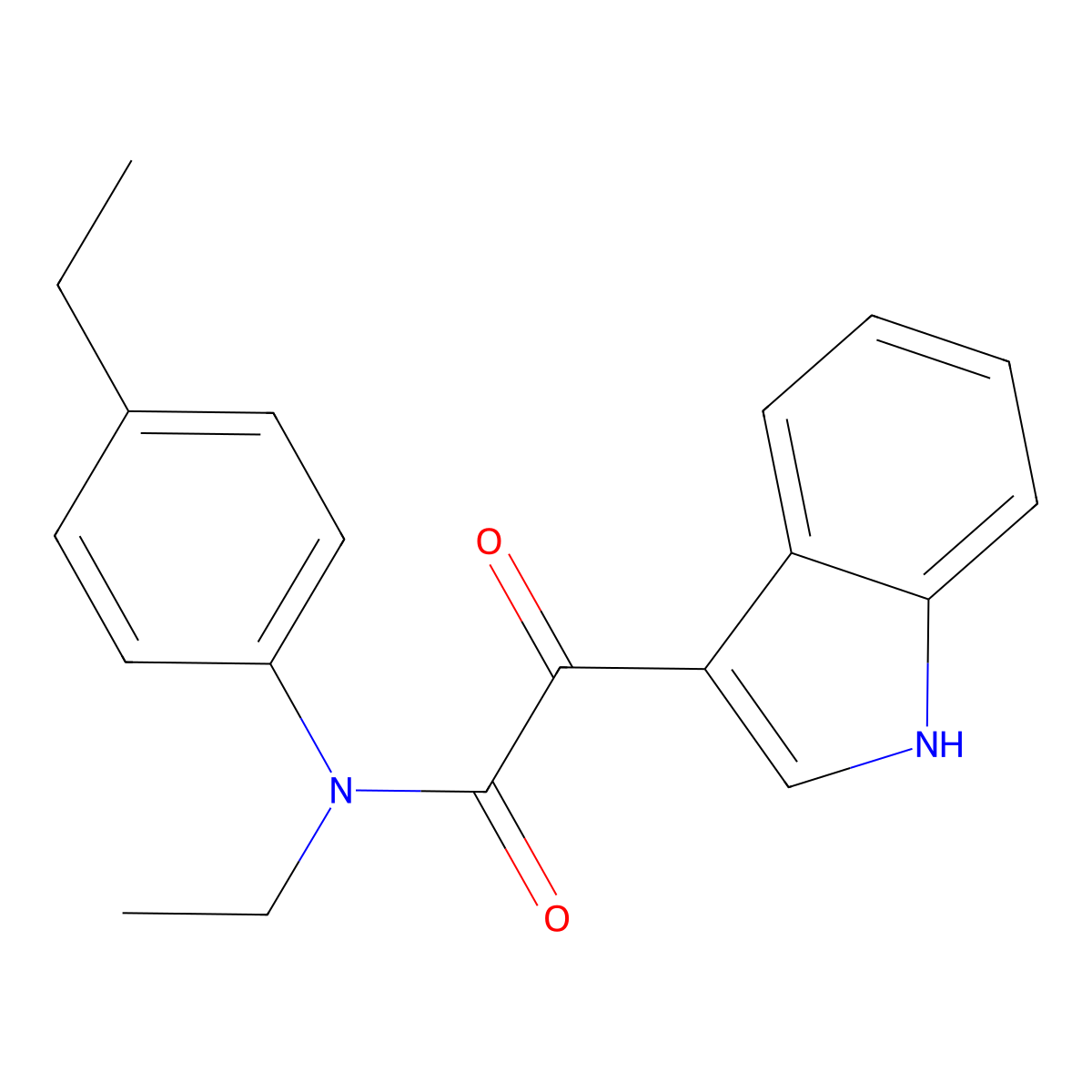 N-ethyl-N-(4-ethylphenyl)-2-(1H-indol-3-yl)-2-oxoacetamide molecular structure, CAS 852368-29-7
