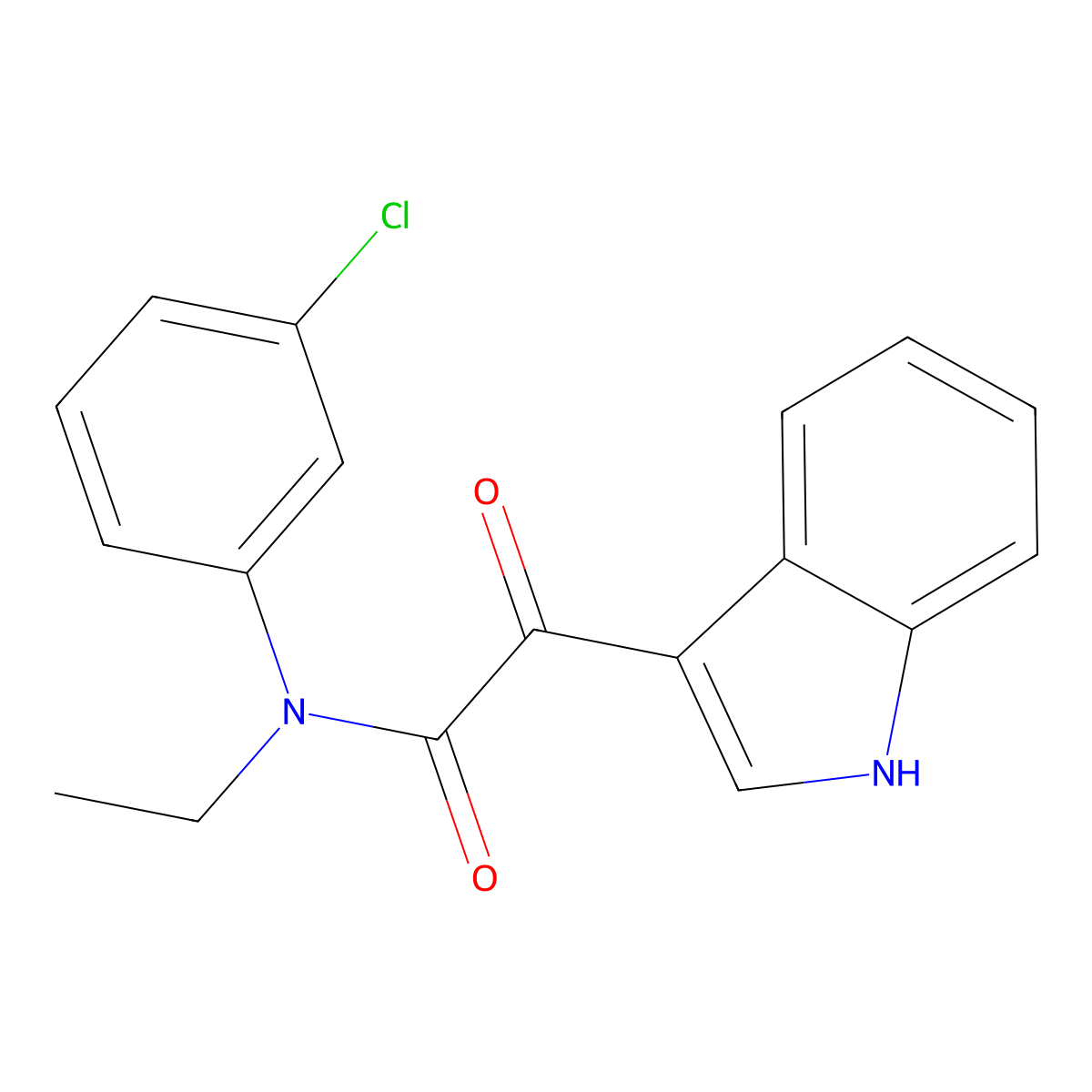 N-(3-chlorophenyl)-N-ethyl-2-(1H-indol-3-yl)-2-oxoacetamide molecular structure, CAS 852368-30-0