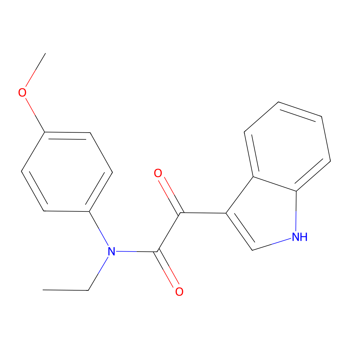 N-ethyl-2-(1H-indol-3-yl)-N-(4-methoxyphenyl)-2-oxoacetamide molecular structure, CAS 852368-31-1