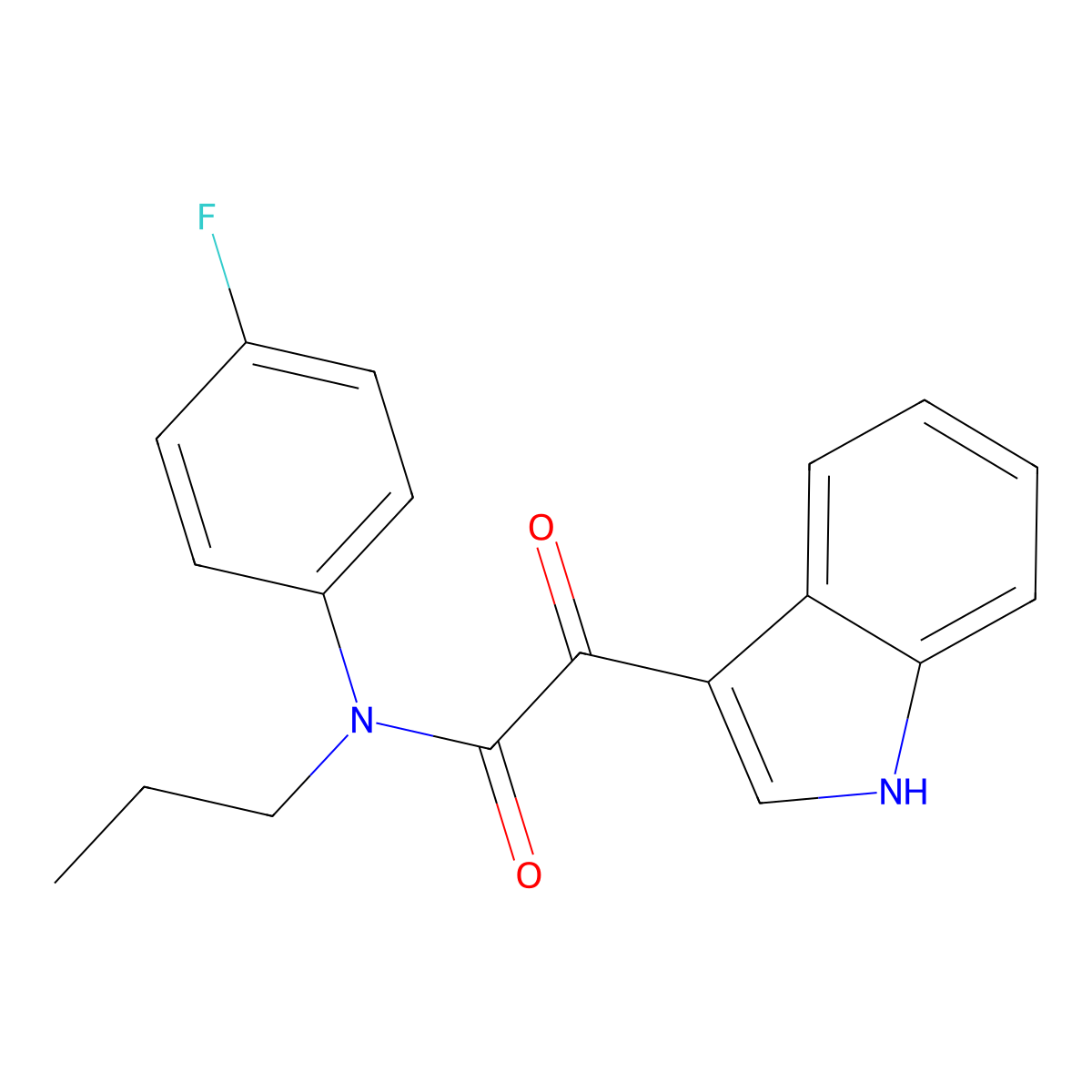 N-(4-fluorophenyl)-2-(1H-indol-3-yl)-2-oxo-N-propylacetamide molecular structure, CAS 852368-32-2