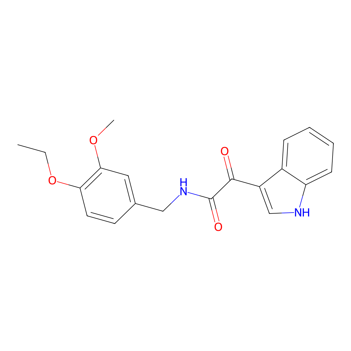 N-[(4-ethoxy-3-methoxyphenyl)methyl]-2-(1H-indol-3-yl)-2-oxoacetamide molecular structure, CAS 852368-33-3