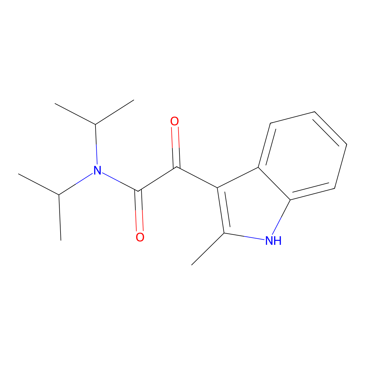N,N-diisopropyl-2-(2-methyl-1H-indol-3-yl)-2-oxoacetamide molecular structure, CAS 852368-36-6