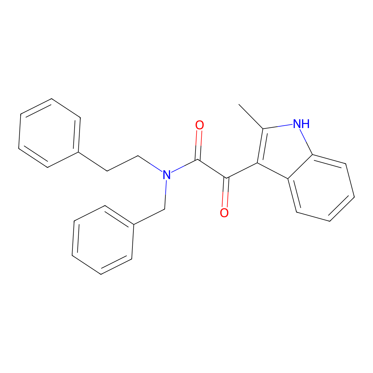 N-benzyl-2-(2-methyl-1H-indol-3-yl)-2-oxo-N-phenethylacetamide molecular structure, CAS 852368-42-4