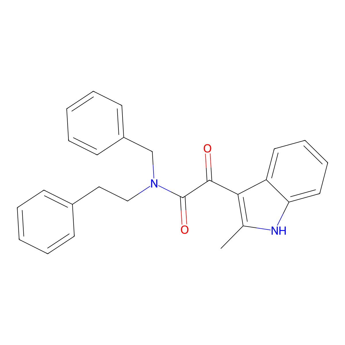 N-benzyl-2-(2-methyl-1H-indol-3-yl)-2-oxo-N-phenethylacetamide molecular structure, CAS 852368-42-4