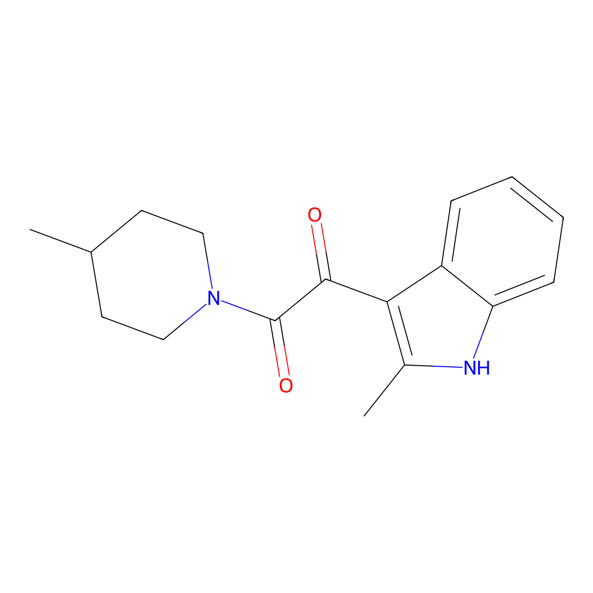 1-(2-methyl-1H-indol-3-yl)-2-(4-methylpiperidin-1-yl)ethane-1,2-dione molecular structure, CAS 852368-44-6