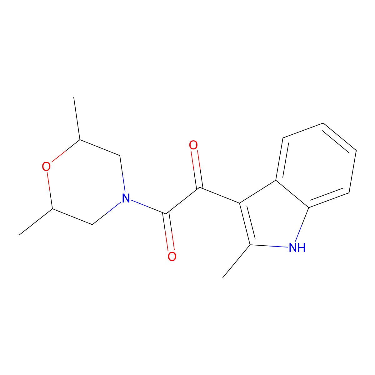 1-(2,6-dimethylmorpholino)-2-(2-methyl-1H-indol-3-yl)ethane-1,2-dione molecular structure, CAS 852368-51-5