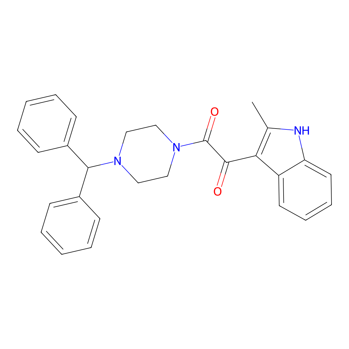 1-(4-benzhydrylpiperazin-1-yl)-2-(2-methyl-1H-indol-3-yl)ethane-1,2-dione molecular structure, CAS 852368-53-7